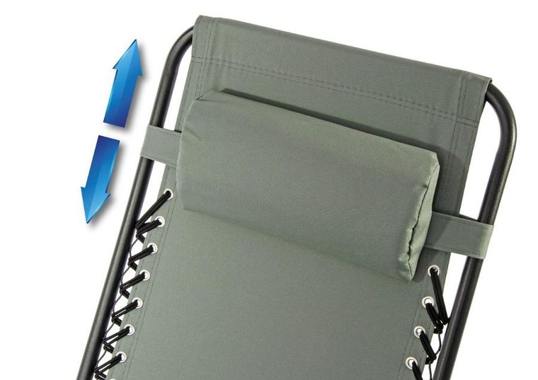 Enero, Bliss, leżak ogrodowy z zagłówkiem, składany, szary