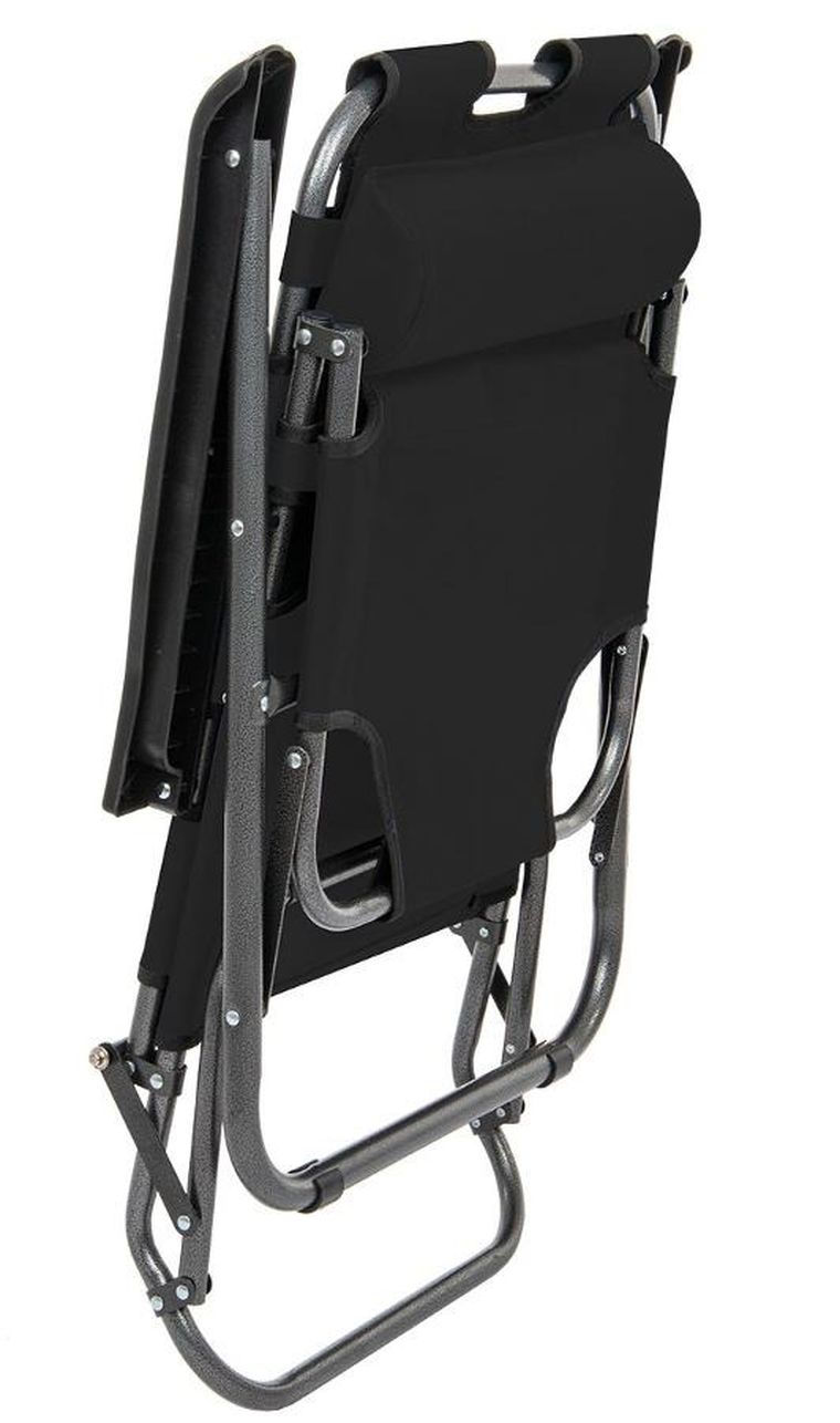 Enero Camp, Level, fotel wielopozycyjny z zagłówkiem, czarny