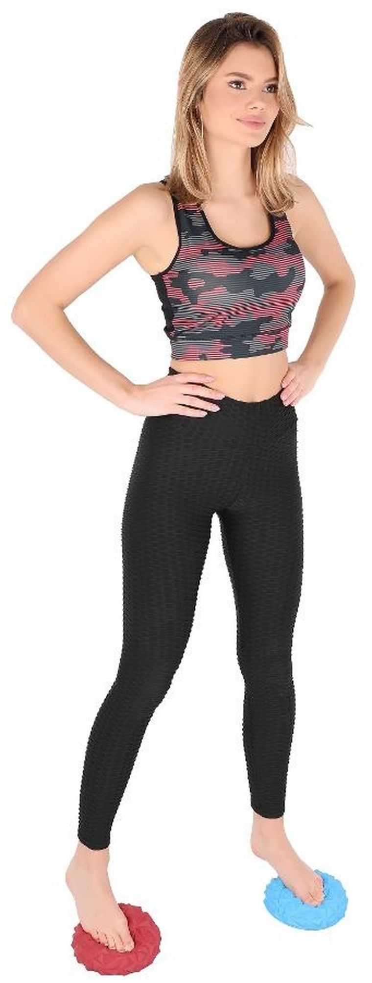 Enero Fit, półkula sensoryczna do masażu, diament, bordowa