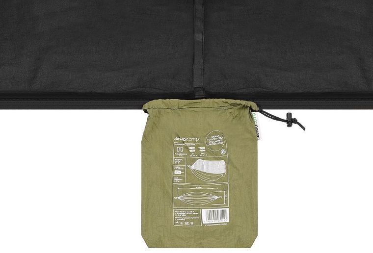 Enero, hamak turystyczny z moskitierą, 2-osobowy, zielony, 270-140 cm