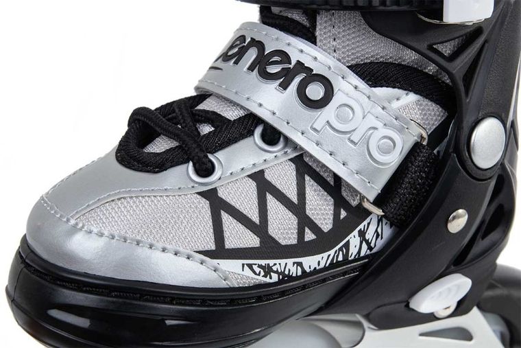 Enero Pro, łyżworolki, 4w1, LED, szare, rozmiar 30-33