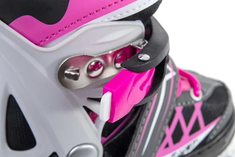 Enero Pro, łyżworolki wrotki łyżwy, 4w1, LED, różowo-szare, rozmiar 26-29