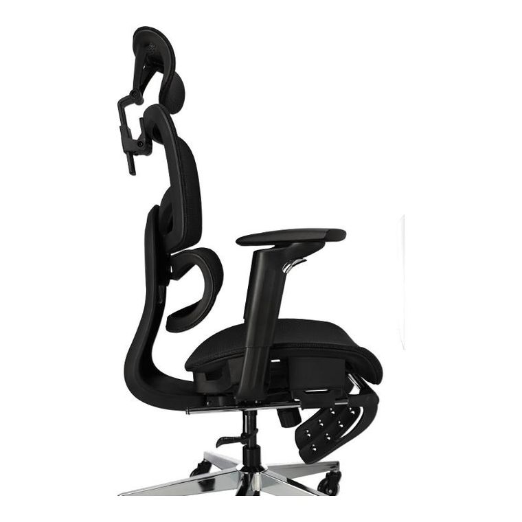 Ergonomiczny fotel biurowy z siatki, czarny