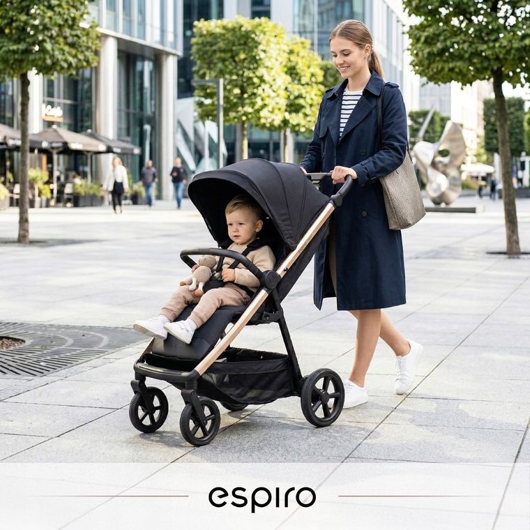 Espiro, Pearl, wózek spacerowy, 10 black pearl