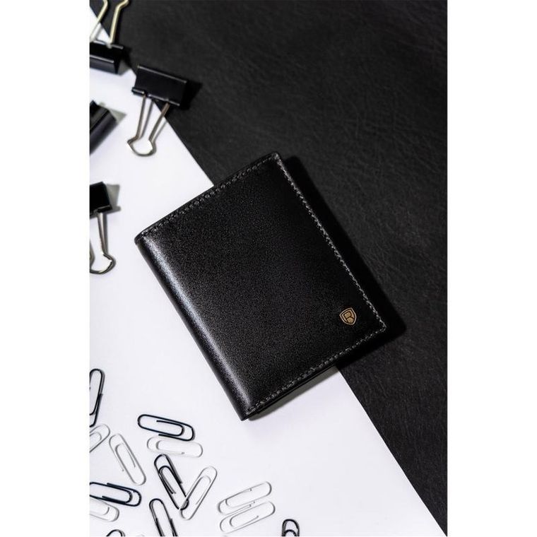 Etui na dokumenty, czarne, skórzane, Rovicky