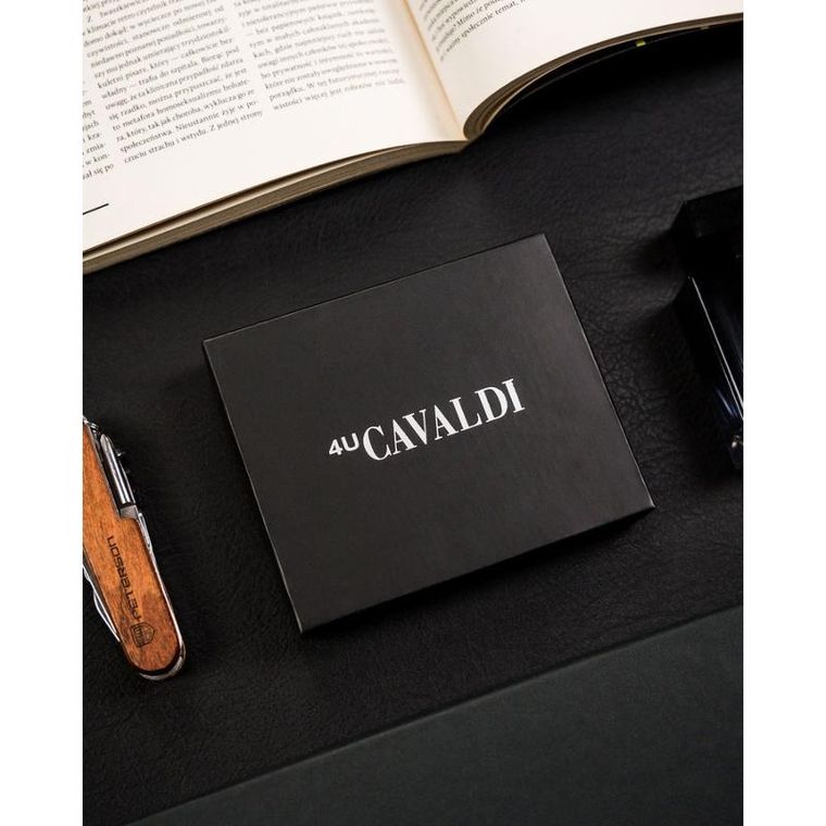 Etui na karty, czarne, skórzane, 4U Cavaldi
