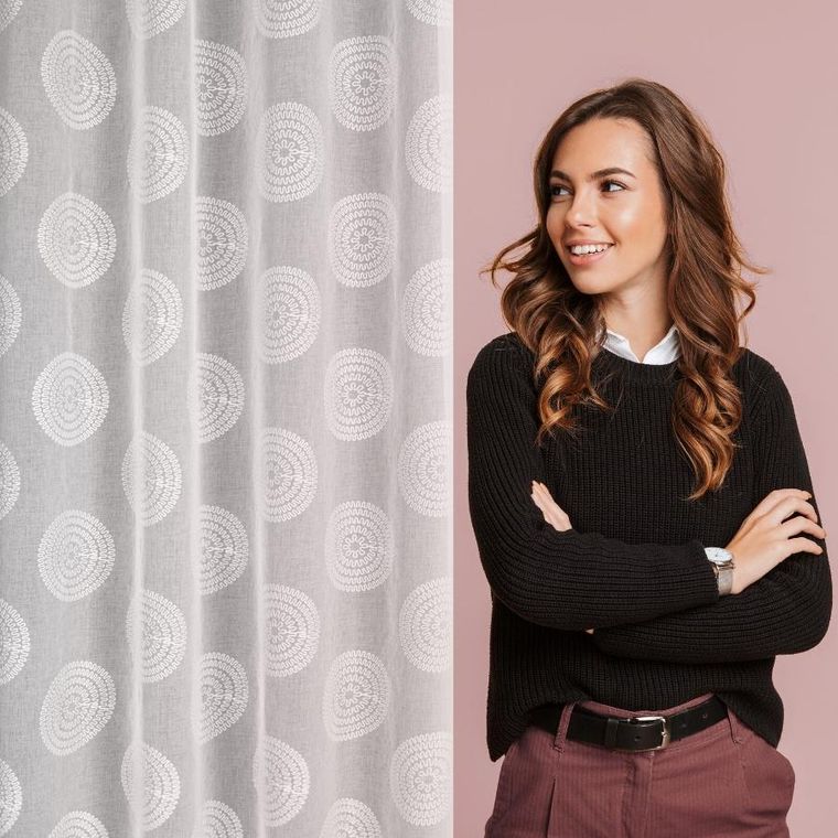 Eurofirany, firana gotowa, Milagros, 140-250 cm, biały