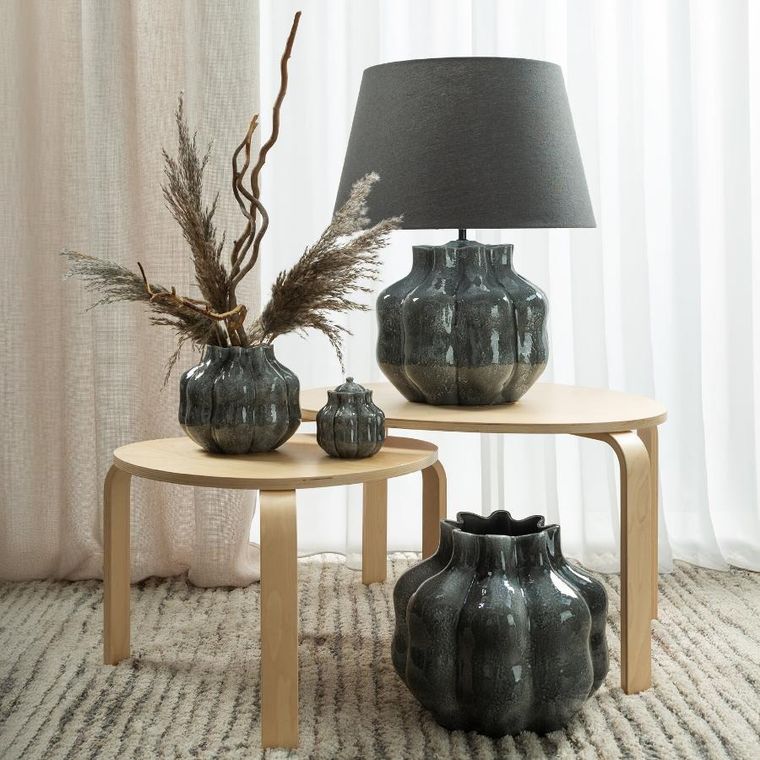 Eurofirany, świecznik dekoracyjny Niko, o 12-14 cm, grafitowy