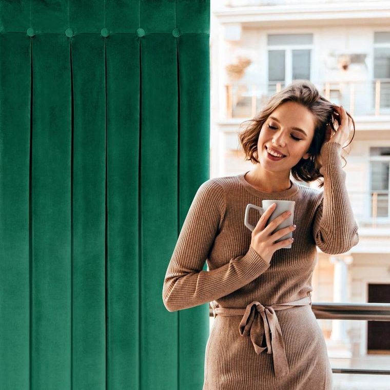 Eurofirany, zasłona gotowa, Alita, na szelkach, 140-250 cm, ciemnozielony