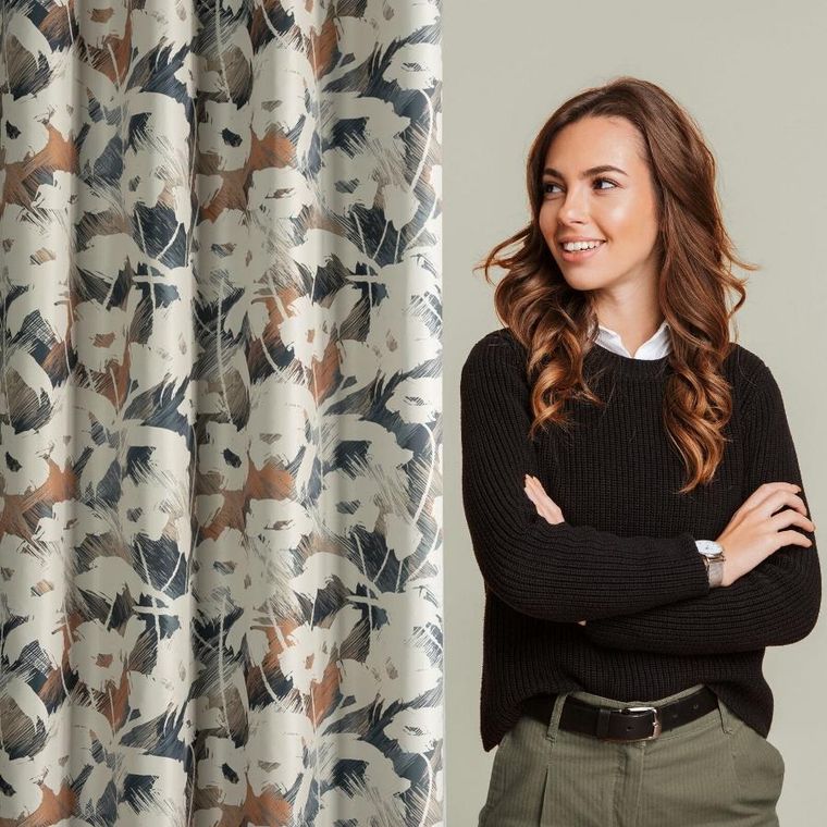 Eurofirany, zasłona gotowa, Ambra, 140-250 cm, granatowy