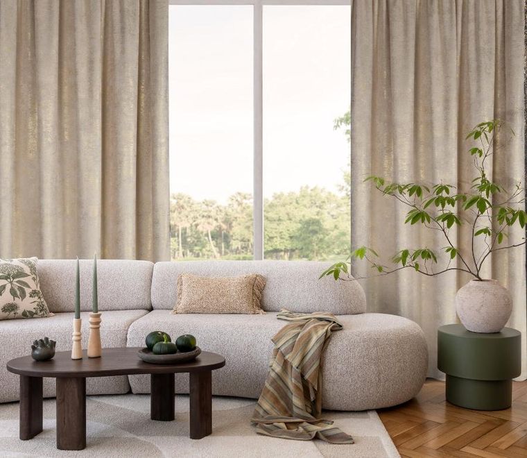 Eurofirany, zasłona gotowa, Avena, na taśmie, 135-270 cm, kremowy