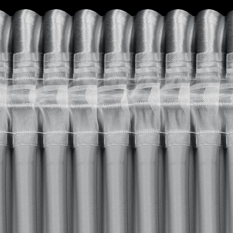 Eurofirany, zasłona gotowa. Cameron, na taśmie, 140-270 cm, srebrny