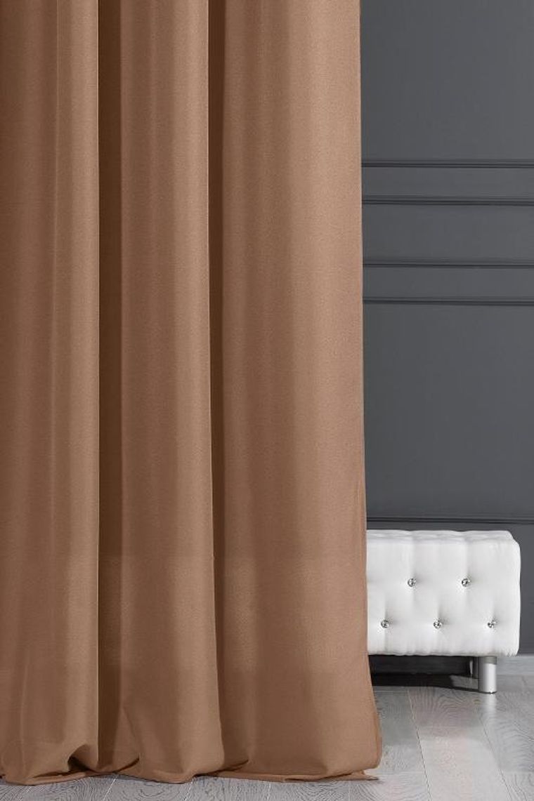 Eurofirany, zasłona gotowa D91 Adore, 140-250 cm, jasnobrązowy