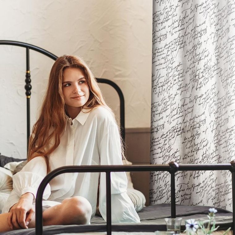 Eurofirany, zasłona gotowa Edith, 140-250 cm, naturalny