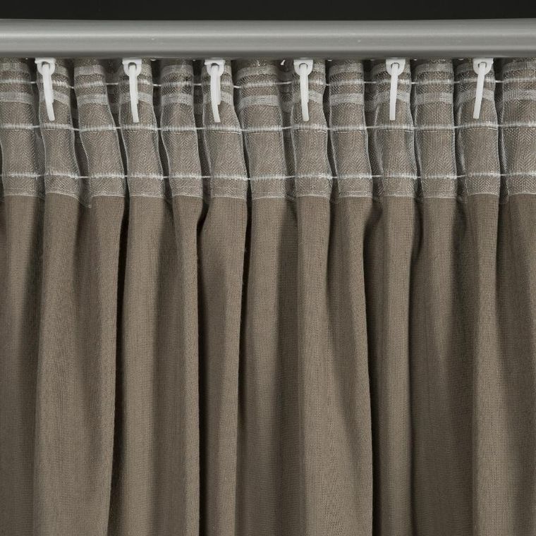 Eurofirany, zasłona gotowa, Ingrid, na taśmie, 140-270 cm, brązowy