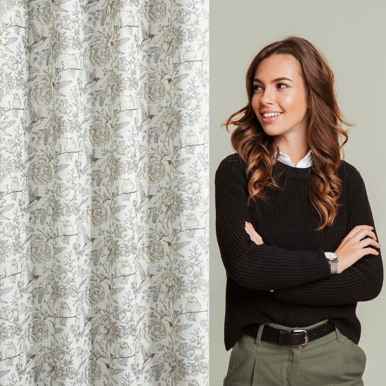 Eurofirany, zasłona gotowa lucina2, 140-250 cm, naturalny