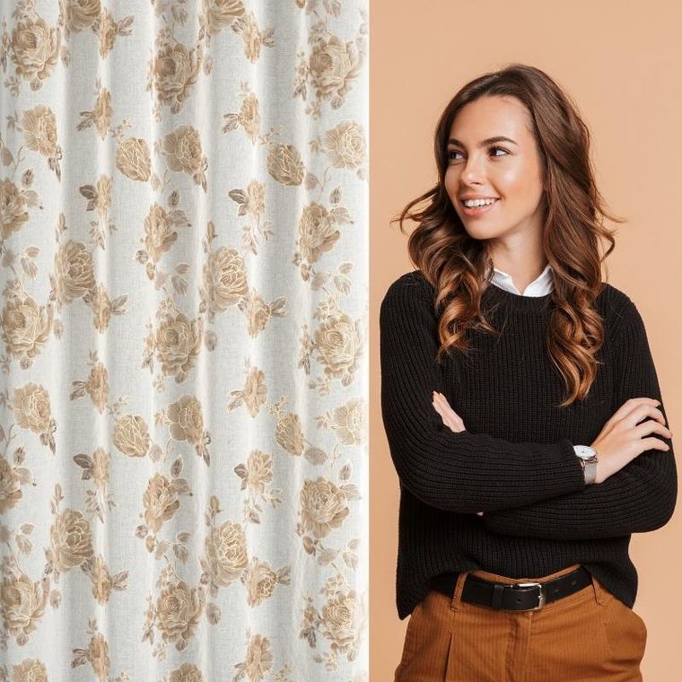 Eurofirany, zasłona gotowa, Mela, 140-250 cm, biały