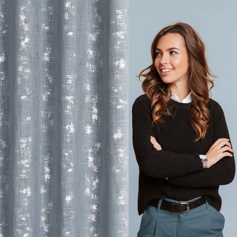 Eurofirany, zasłona gotowa, Solana, 140-250 cm, niebieski