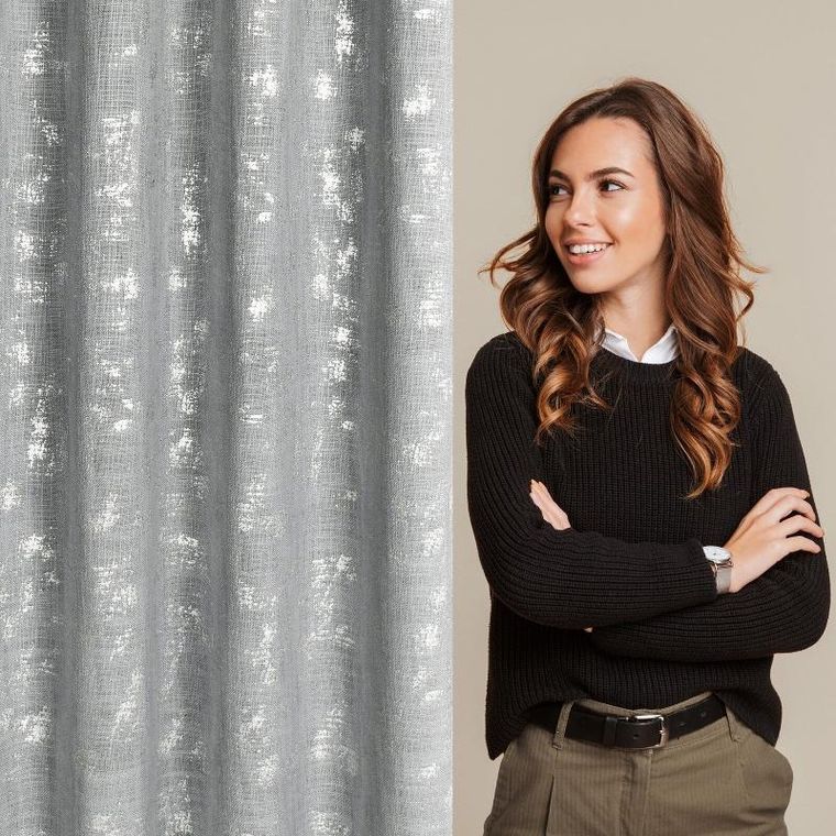 Eurofirany, zasłona gotowa, Solana, 140-250 cm, srebrny