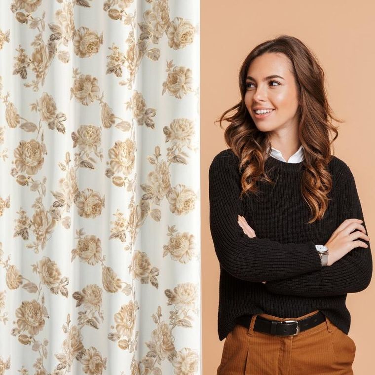 Eurofirany, zasłona zaciemniająca gotowa, Avani, 140-250 cm, biały