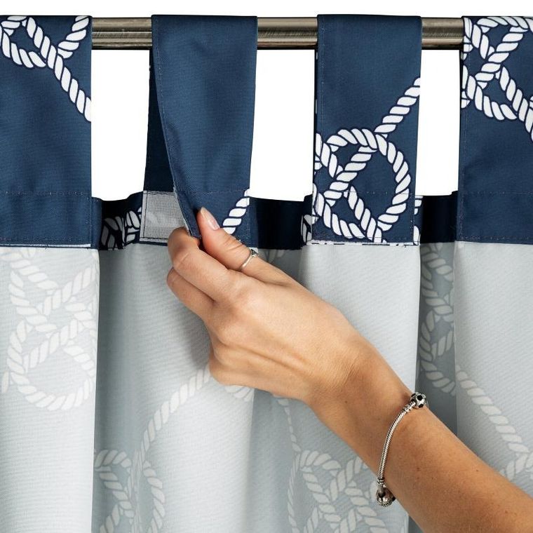 Eurofirany, zasłona zaciemniająca gotowa, Garden, na szelkach, 155-200 cm, granatowy