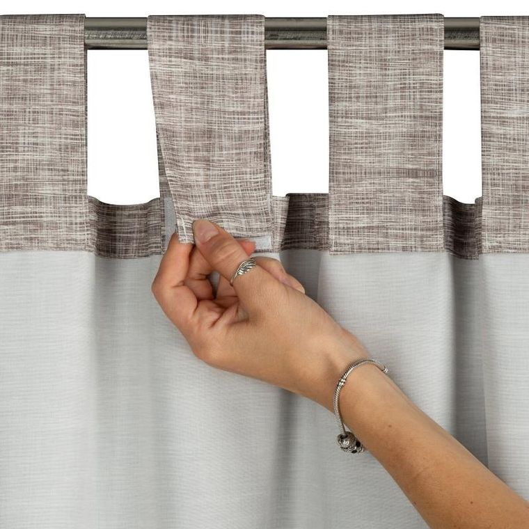 Eurofirany, zasłona zaciemniająca gotowa, Garden, na szelkach, 155-260 cm, brązowy