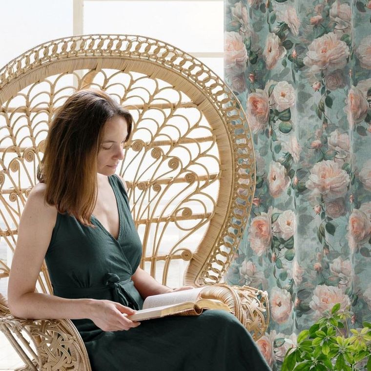 Eurofirany, zasłona zaciemniająca gotowa, Inka, 140-250 cm, miętowy