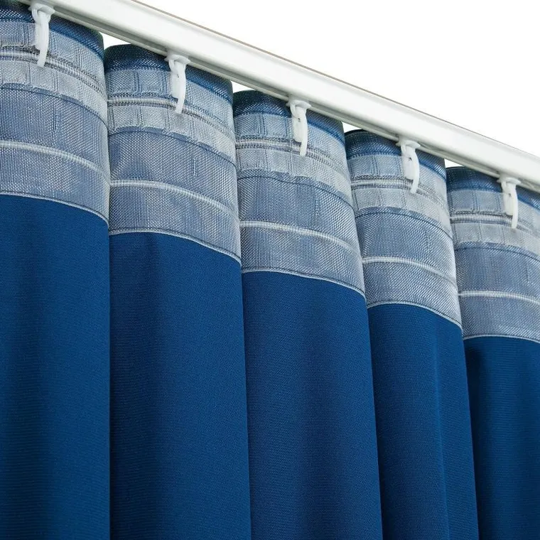 Eurofirany, zasłona zaciemniająca gotowa, Marlen, na taśmie, 140-300 cm, granatowy