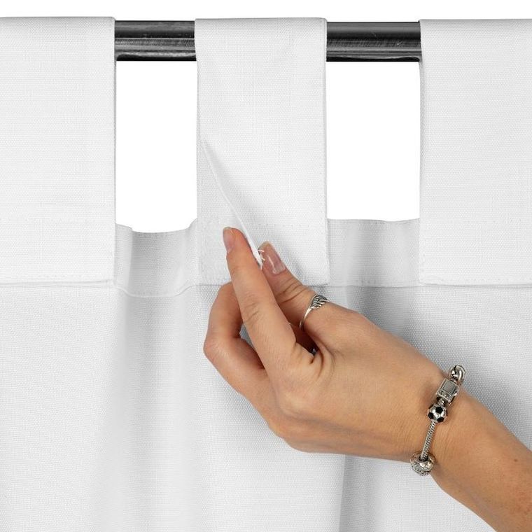 Eurofirany, zasłona zaciemniająca gotowa, na szelkach, garden2, 155-220 cm, biały