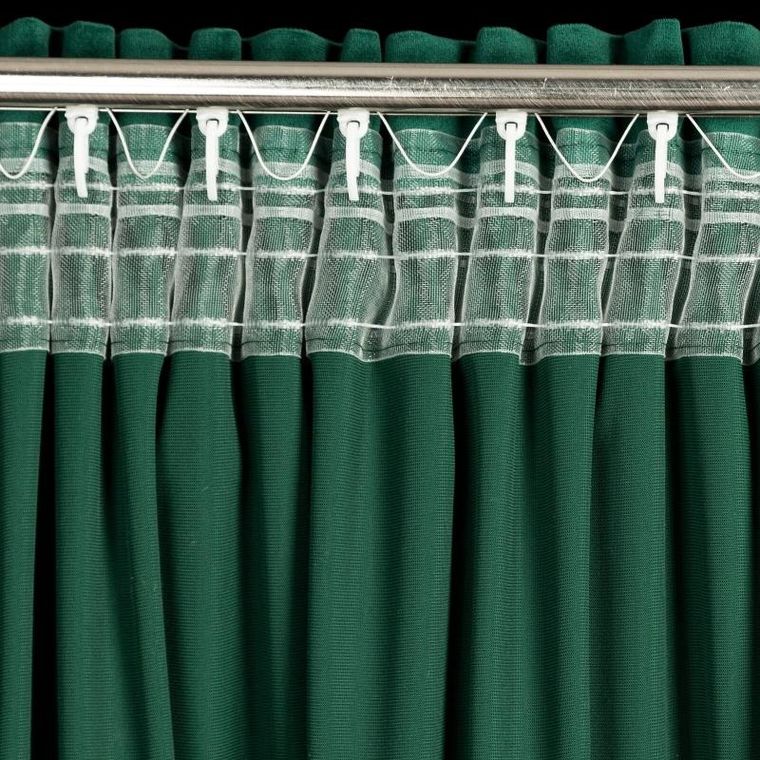 Eurofirany, zasłona zaciemniająca gotowa, na taśmie, Melanie, 140-270 cm, butelkowy zielony