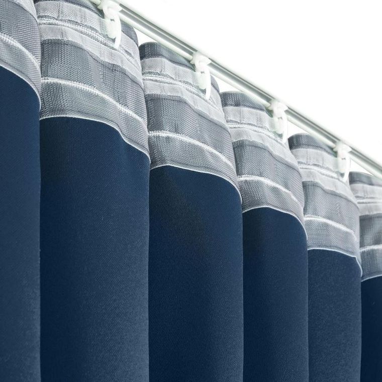 Eurofirany, zasłona zaciemniająca gotowa, na taśmie, Milan, 140-300 cm, granatowy