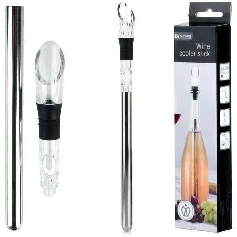 Excellent Houseware, dozownik do wina z wkładem chłodzącym, stalowy, 32 cm