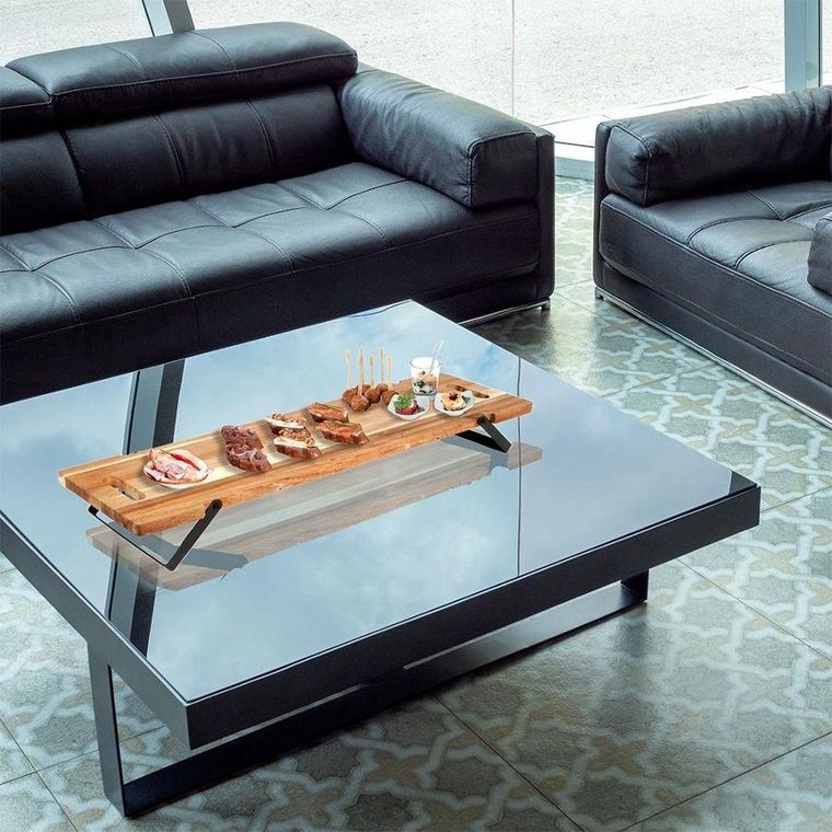 Excellent Houseware, drewniana deska do serwowania, na składanych nóżkach, 67.5-19,3-7.5 cm