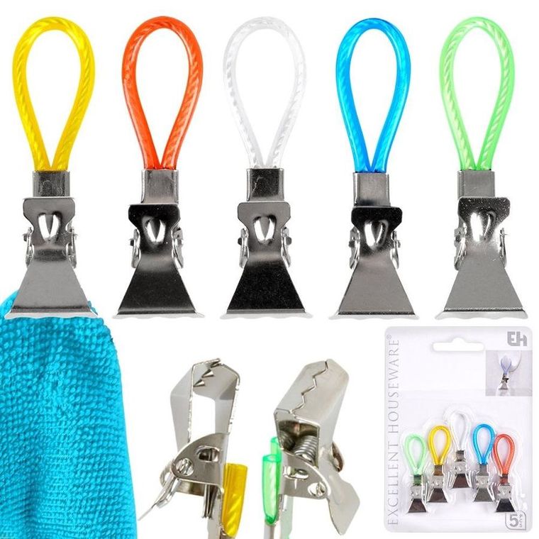 Excellent Houseware, klipsy na ręczniki, 5 szt.