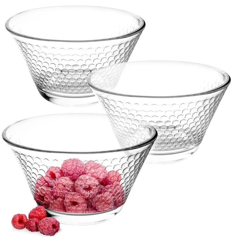 Excellent Houseware, miska szklana, salaterka, 3 szt., 300 ml