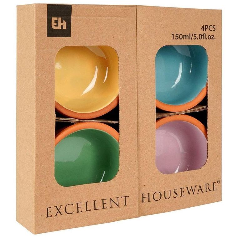 Excellent Houseware, naczynie do zapiekania, kamionkowa kokilka, 140 ml, 4 szt.