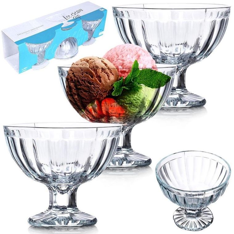 Excellent Houseware, Pucharki do lodów szklane 180 ml 3 szt.