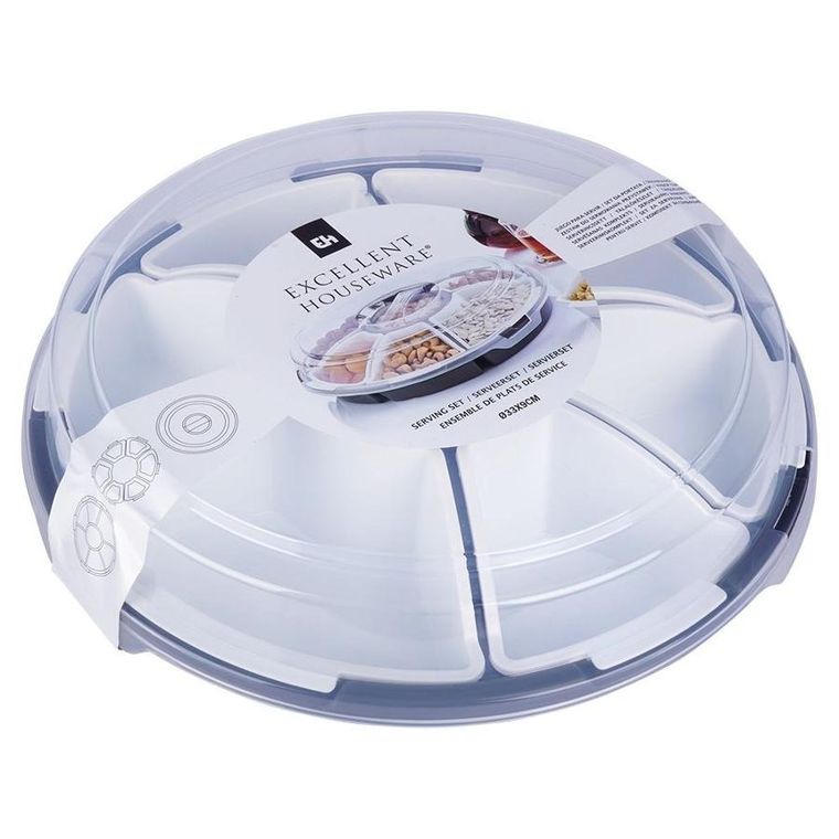 Excellent Houseware, talerz do serwowania z pokrywą, 33 cm