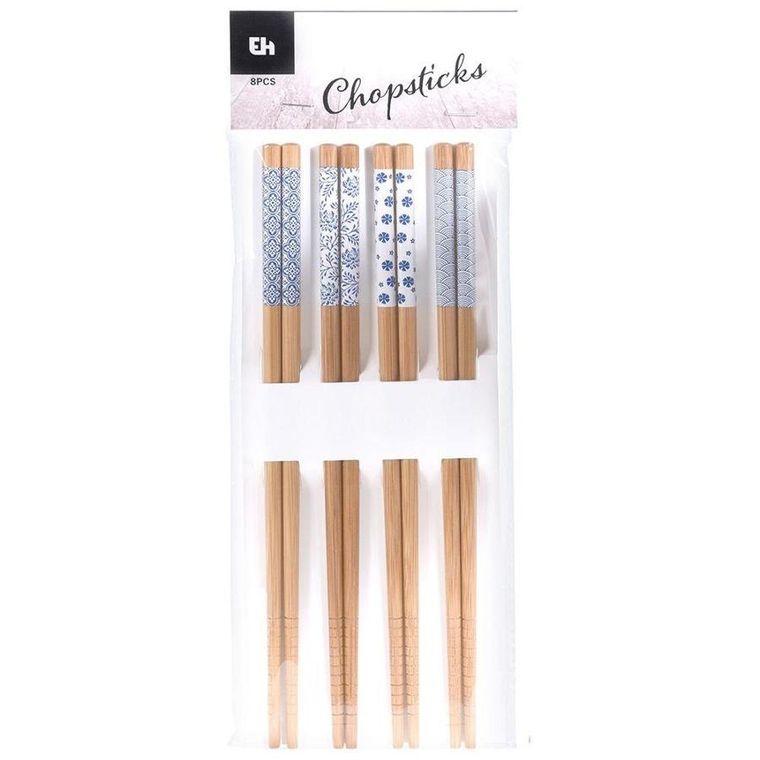Excellent Houseware, zestaw, pałeczki bambusowe do sushi, 8 szt., 24 cm