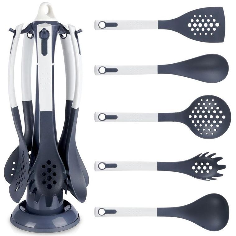 Excellent Houseware, zestaw przyborów kuchennych ze stojakiem, 5 elementów
