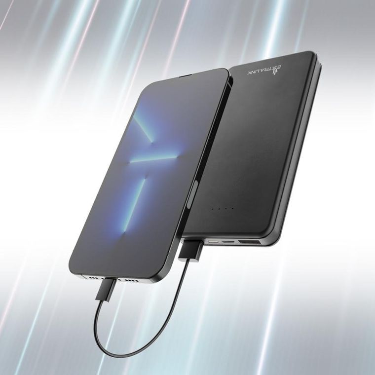 Extralink, EPB-078B 10000mAh, powerbank, USB-C, czarny