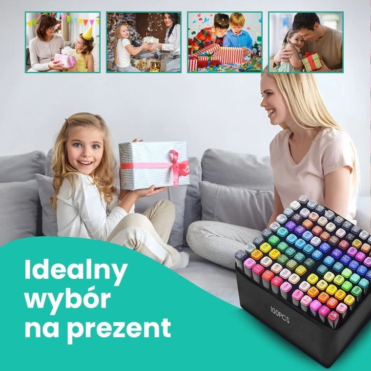 Extralink, zestaw markerów alkoholowych, 100 sztuk