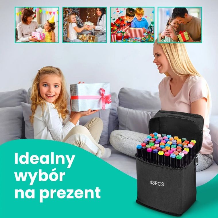 Extralink, zestaw markerów alkoholowych, 48 szt.