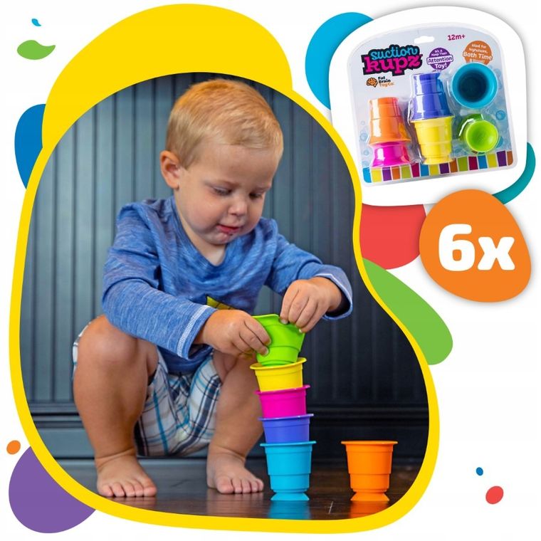 Fat Brain Toy Co, Suction Kupz, silikonowe kubki przyssawki