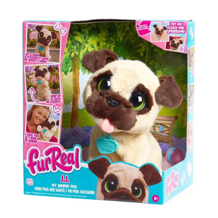 Furreal Friends, Mój skaczący Mops J.J., pies robiący sztuczki, maskotka interaktywna