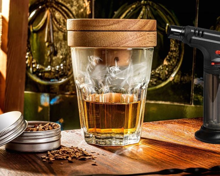 Gadget Master, zestaw barmański z wędzeniem whisky Deluxe 2w1