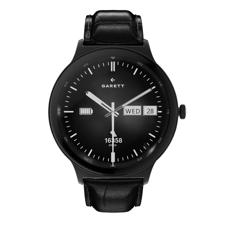 Garett, Quantum, smartwatch, stalowy, czarny
