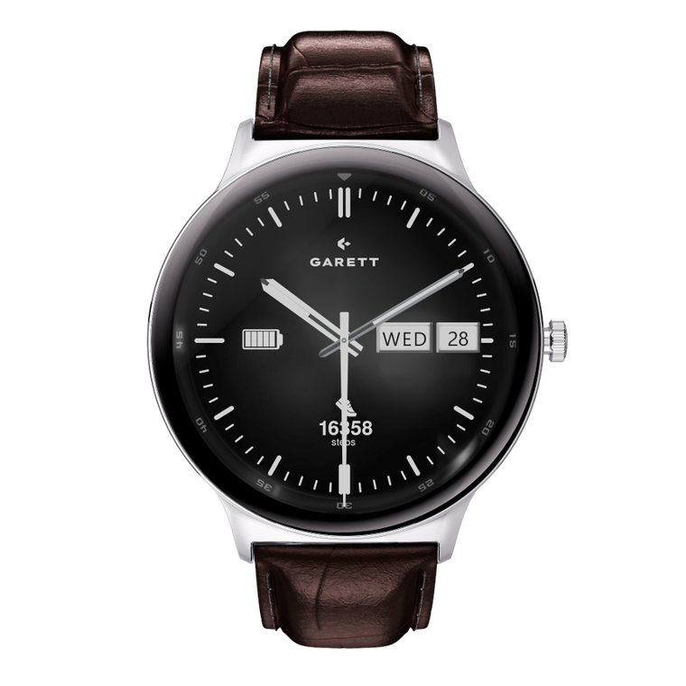 Garett, Quantum, smartwatch, stalowy, srebrny