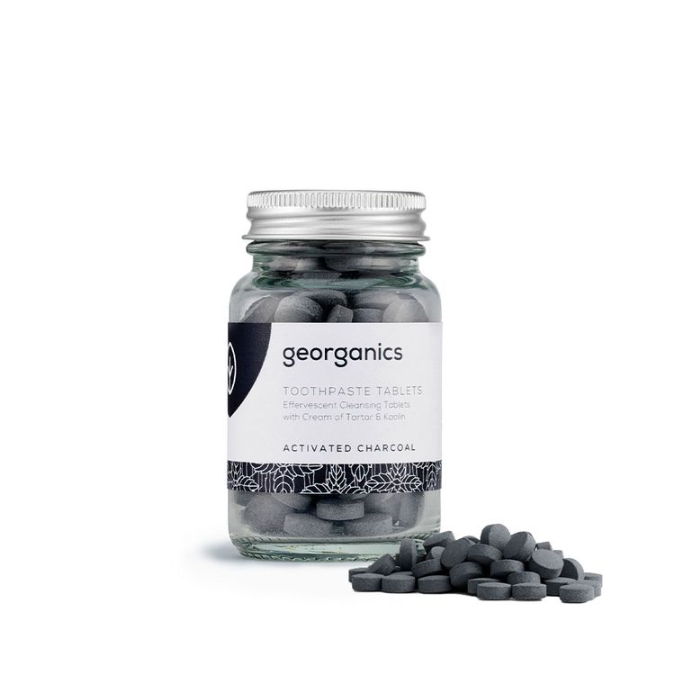 Georganics, naturalne tabletki do mycia zębów, Activated Charcoal, 120 tabletek
