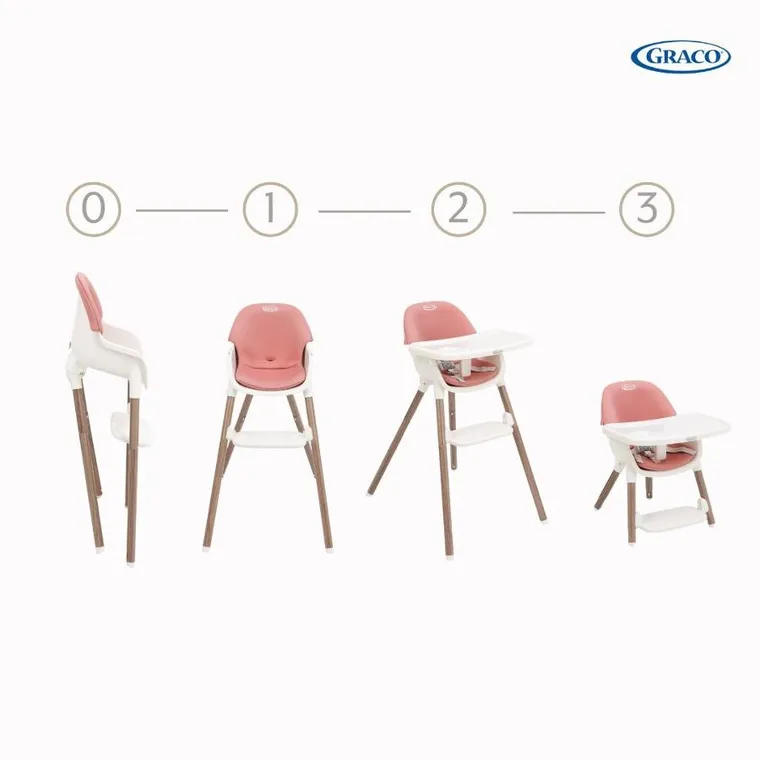 Graco, Presti, krzesełko do karmienia, 3w1, steeple grey